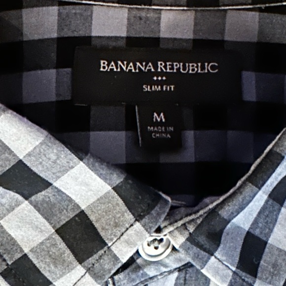 Banana Republic Slim Fit gingham button down size M - Picture 2 of 4